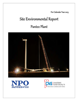 2013 Site Environmental Report Pantex Plant
