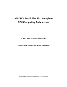 NVIDIA's Fermi: the First Complete GPU Computing Architecture