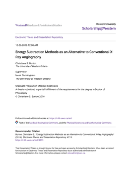 Energy Subtraction Methods As an Alternative to Conventional X-Ray Angiography