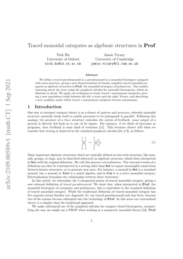 Traced Monoidal Categories As Algebraic Structures in Prof