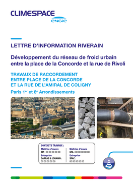 Lettre D'information Riverain Développement Du Réseau De Froid Urbain Entre La Place De La Concorde Et La Rue De Rivoli