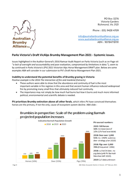 Parks Victoria's Draft Vicalps Brumby
