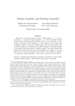 Market Liquidity and Funding Liquidity∗