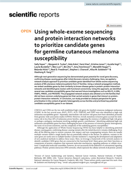 Using Whole-Exome Sequencing and Protein Interaction Networks To
