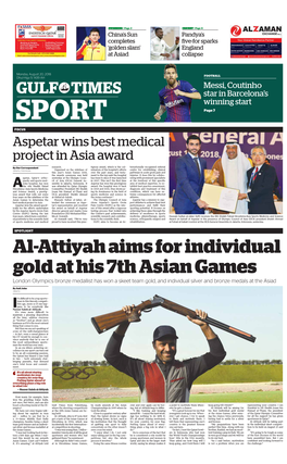 Al-Attiyah Aims for Individual Gold at His 7Th Asian Games