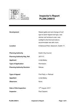 Report Template Normal Planning Appeal