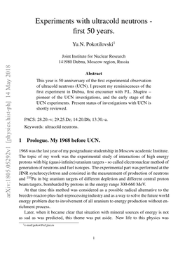 Experiments with Ultracold Neutrons