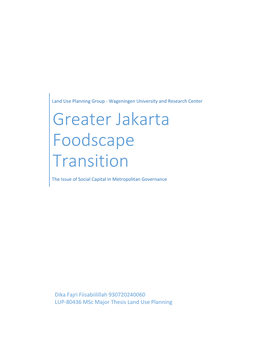 Greater Jakarta Foodscape Transition
