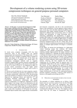 Development of a Volume Rendering System Using 3D Texture Compression Techniques on General-Purpose Personal Computers