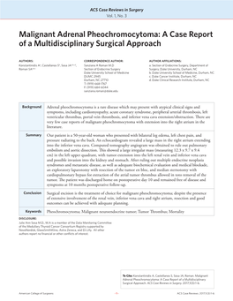 Malignant Adrenal Pheochromocytoma: a Case Report of a Multidisciplinary Surgical Approach