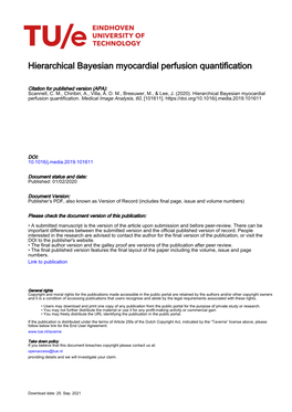 Hierarchical Bayesian Myocardial Perfusion Quantification