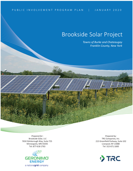 Brookside Solar Project Towns of Burke and Chateaugay Franklin County, New York