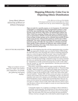 Mapping Ethnicity: Color Use in Depicting Ethnic Distribution