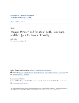 Faith, Feminism, and the Quest for Gender Equality Kelly Haller University of Arkansas, Fayetteville