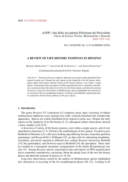 AAPP | Atti Della Accademia Peloritana Dei Pericolanti Classe Di Scienze Fisiche, Matematiche E Naturali ISSN 1825-1242