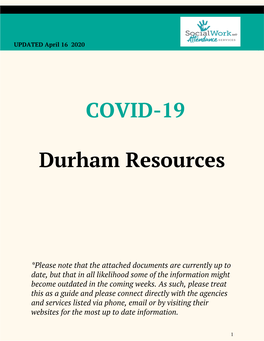 ​COVID-19 Durham Resources