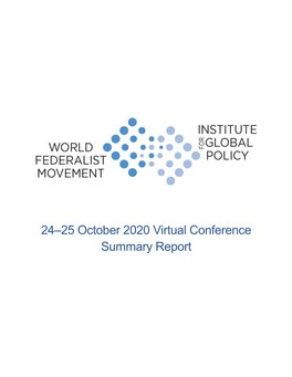 24–25 October 2020 Virtual Conference Summary Report