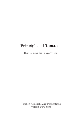 Principles of Tantra