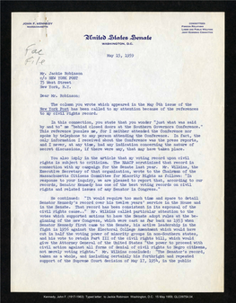 Mr. Jackie Robinson C/O NEW YORK POST 75 West Street New York, N.Y