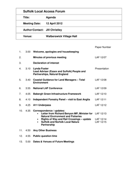 Suffolk Local Access Forum