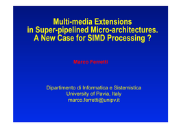 SIMD Extensions 2 !