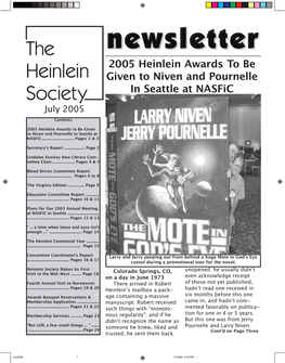 2005 Heinlein Awards to Be Given to Niven and Pournelle in Seattle at Nasfic