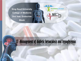 L7 -Management of Diabetic Ketoacidosis and Hypoglycemia Characters of DKA