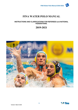 FINA Water Polo Manual 2019-2021