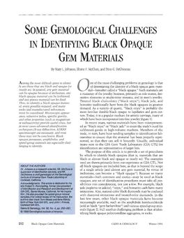 Some Gemological Challenges in Identifying Black Opaque Gem