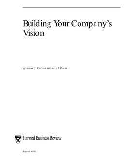 Building Your Company's Vision