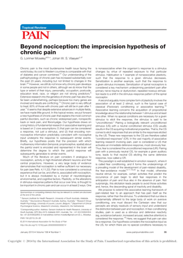 Beyond Nociception: the Imprecision Hypothesis of Chronic Pain G