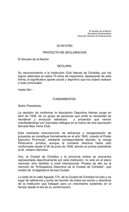 Proyecto De Declaracin