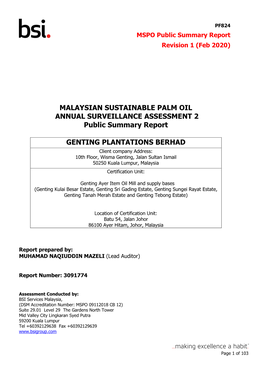 MSPO Public Summary Report Revision 1 (Feb 2020)