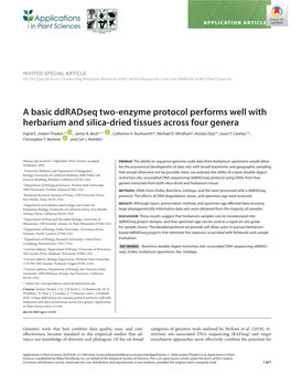 A Basic Ddradseq Two‐Enzyme Protocol Performs Well With