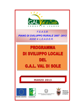 PROGRAMMA SVILUPPO LOCALE MARZO 2013 Agg 121