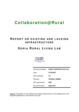 Collaboration@Rural REPORT on EXISTING and LACKING