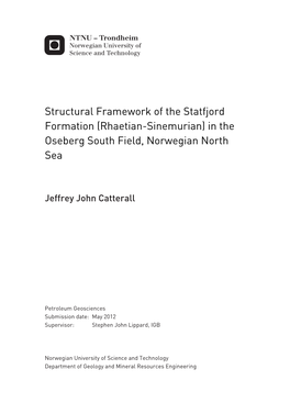 Structural Framework of the Statfjord Formation (Rhaetian-Sinemurian) in the Oseberg South Field, Norwegian North Sea