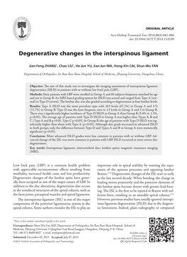 Degenerative Changes in the Interspinous Ligament