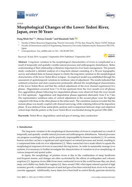 Morphological Changes of the Lower Tedori River, Japan, Over 50 Years
