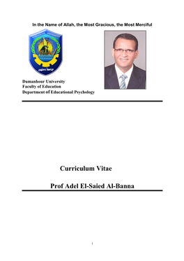 Curriculum Vitae Prof Adel El-Saied Al-Banna