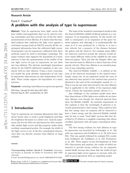 A Problem with the Analysis of Type Ia Supernovae