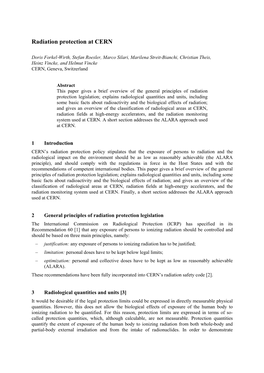 Radiation Protection at CERN