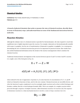 Chemical Kinetics