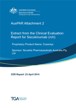 Extract from the Clinical Evaluation Report for Secukinumab (Rch)