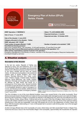 Emergency Plan of Action (Epoa) Serbia: Floods