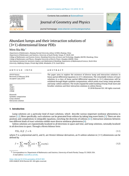 Abundant Lumps and Their Interaction Solutions of (3+1)