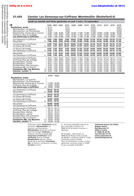21.424 Cernier–Les Geneveys-Sur-Coffrane–Montmollin–(Rochefort)Û