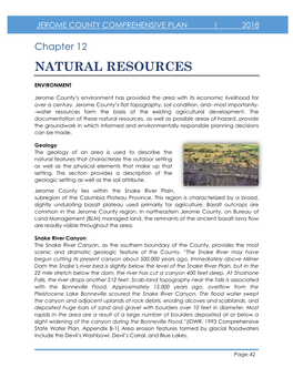 Chapter 12 NATURAL RESOURCES