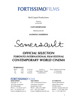 Official Selection Contemporary World Cinema