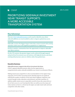 Prioritizing Sidewalk Investment Near Transit Supports a More Accessible Transportation System